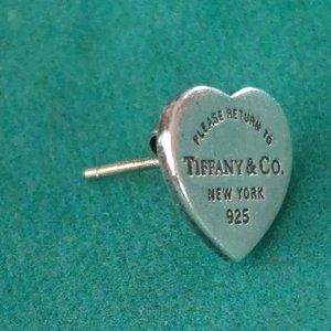 New .Tiffany & Co. Sterling Silver 925 Return 1 To Heart Stud Earring